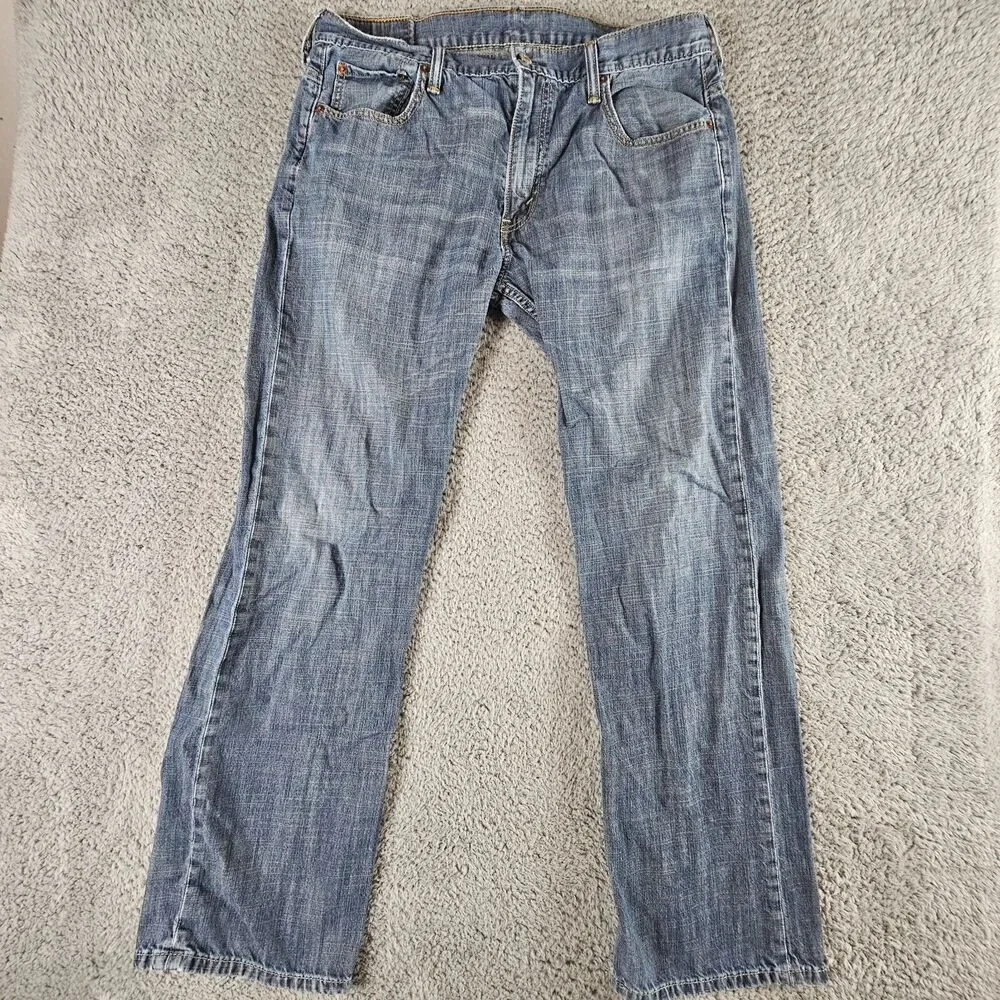 Levis 569 Jeans Mens 35x31* Blue Cotton Loose Straight Distressed Grunge Skater